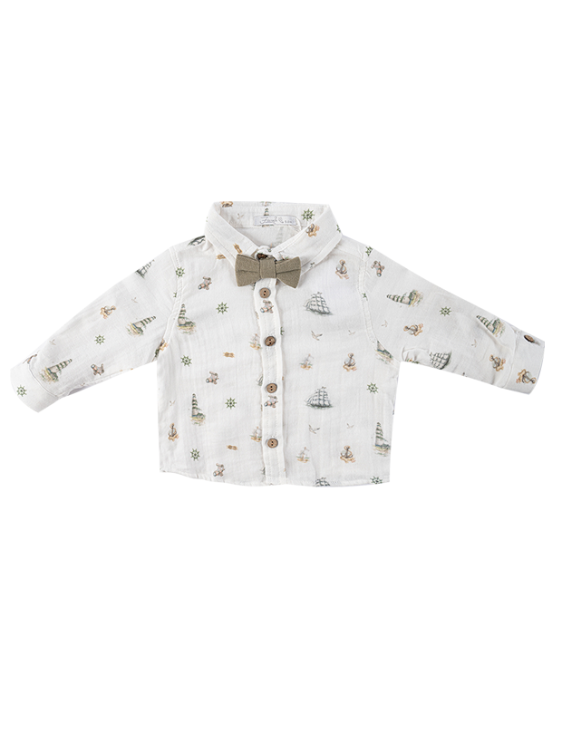 شومیز و شلوار پسرانه مدل کشتی سبز 7