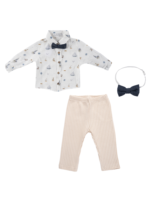 شومیز و شلوارپسرانه مدل کشتی آبی 1