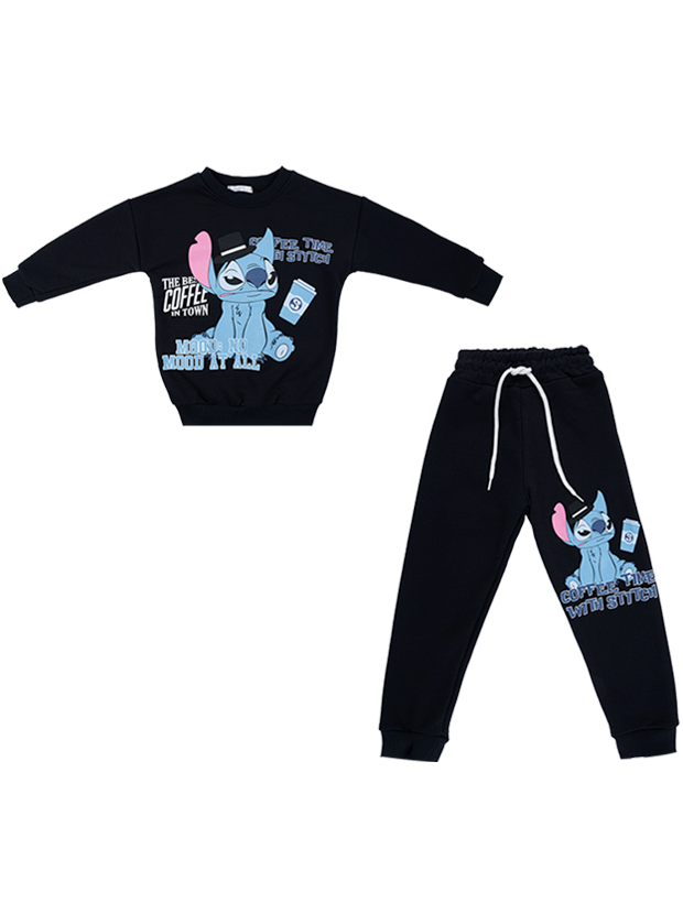 بلوز و شلوار راحتی پسرانه مدل استیچ مشکی 1