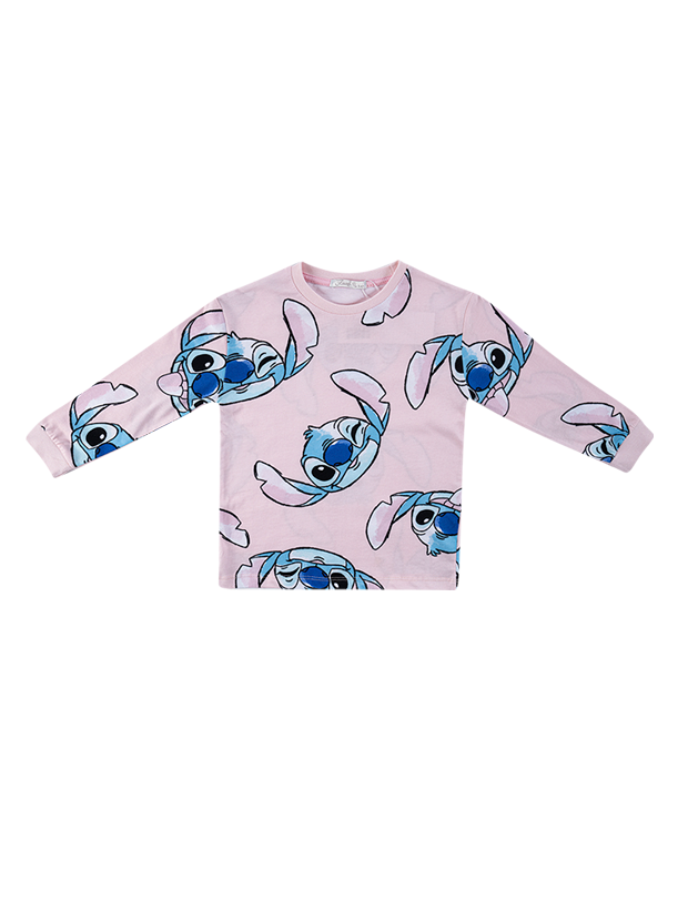 بلوز و شلوار راحتی دخترانه مدل استیچ صورتی 2