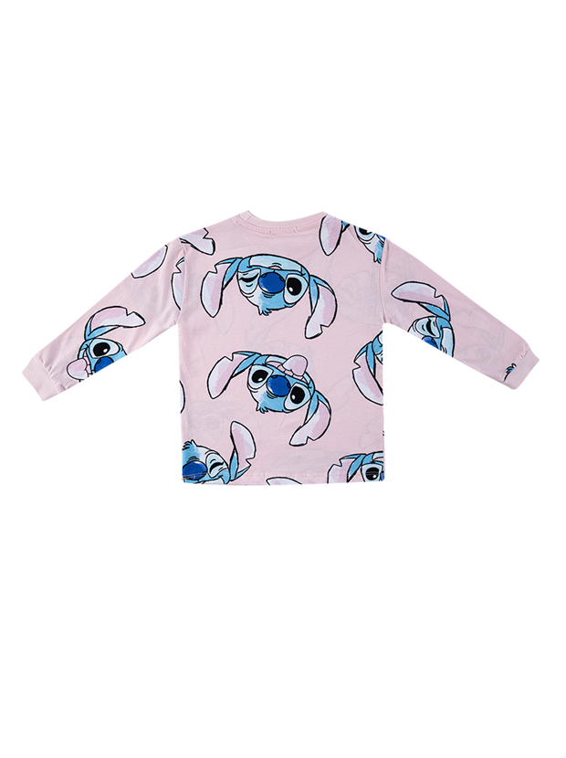 بلوز و شلوار راحتی دخترانه مدل استیچ صورتی 3