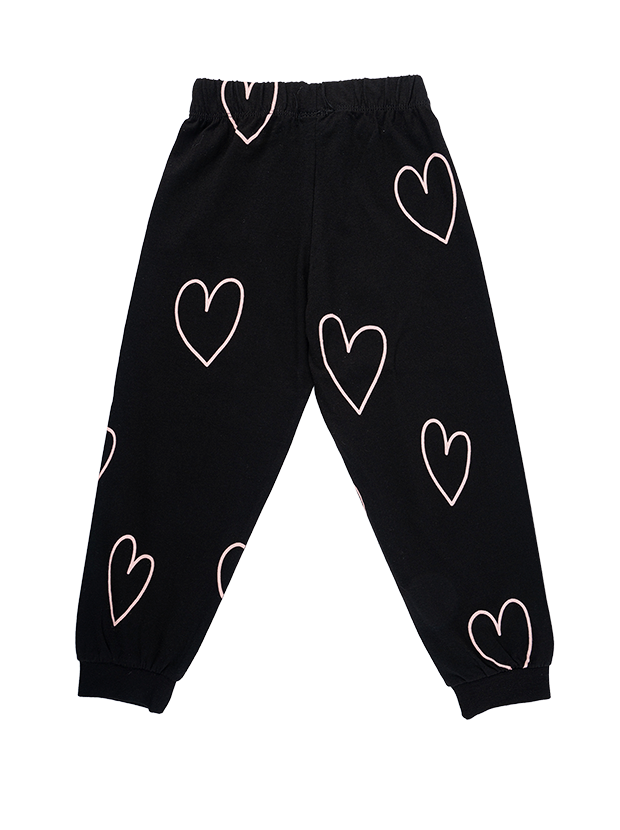 بلوز و شلوار راحتی دخترانه مدل قلب مشکی 6