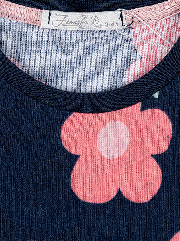 تیشرت و شلوار دخترانه مدل گل صورتی 4