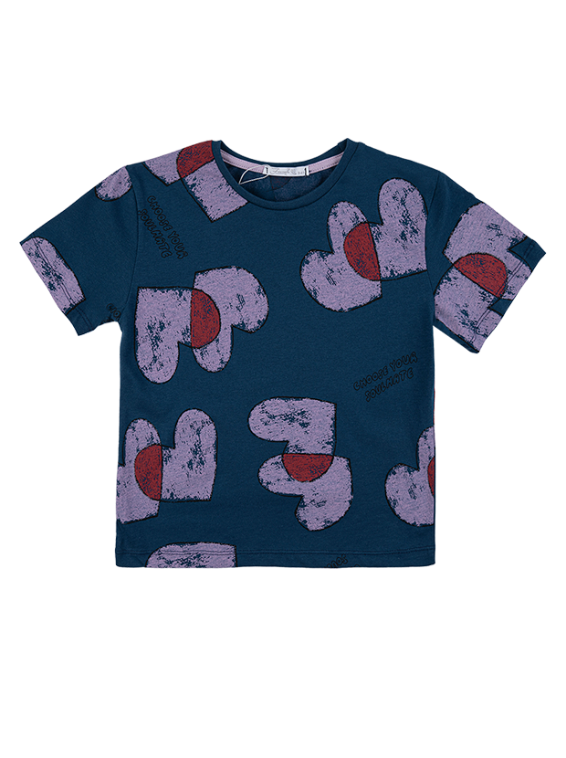 تیشرت و شلواردخترانه مدل قلب بنفش 2