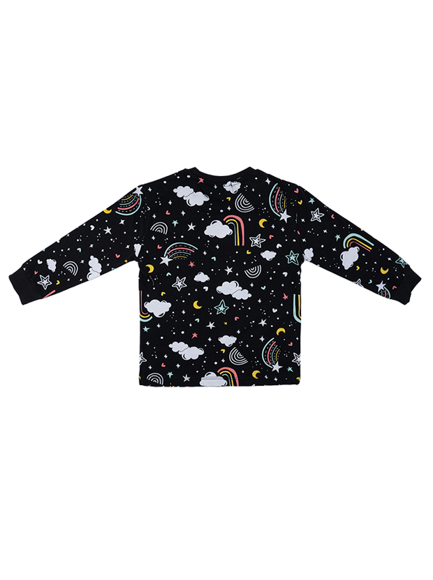 بلوز و شلوار راحتی پسرانه مدل رنگین کمان مشکی 3