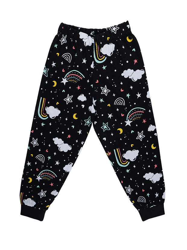 بلوز و شلوار راحتی پسرانه مدل رنگین کمان مشکی 5