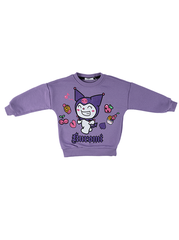 بلوز و شلوار راحتی دخترانه مدل کرومی بنفش 2