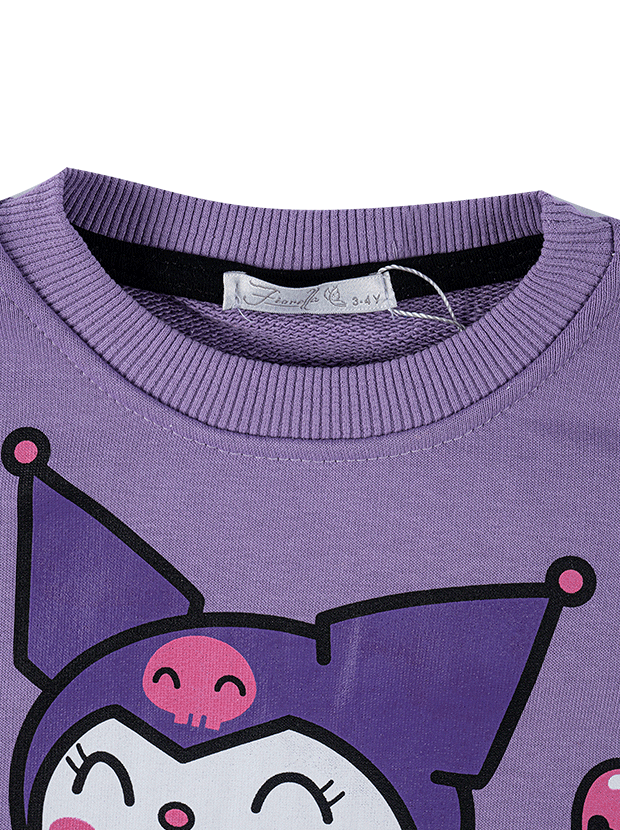 بلوز و شلوار راحتی دخترانه مدل کرومی بنفش 7