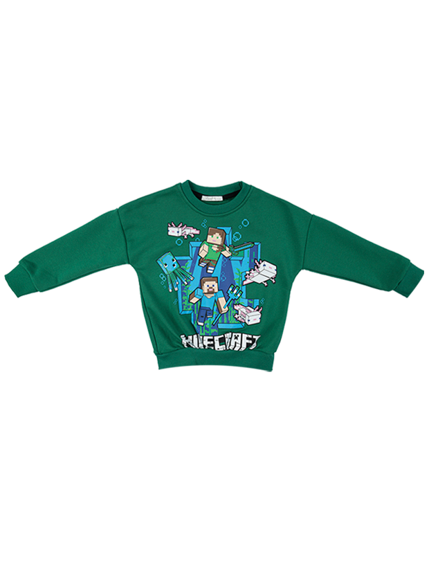 بلوز و شلوار پسرانه مدل ماینکرفت سبز 5