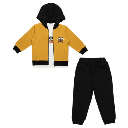  هودی و تیشرت و شلوار پسرانه مدل خردلی