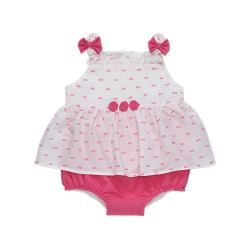 رامپر دخترانه مدل خال صورتی