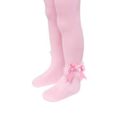 جوراب شلواری دخترانه مدل پرو پاپیون صورتی 