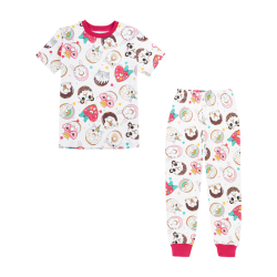 تیشرت و شلوار راحتی دخترانه مدل دونات 1