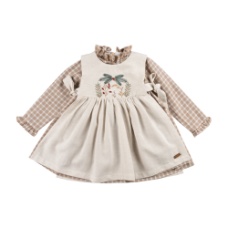 پیراهن پیشبندار دخترانه مدل نخل 1