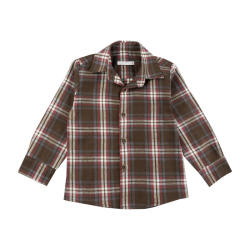 شومیز پسرانه مدل چهارخانه قهوه ای 2