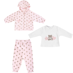 سه تیکه  دخترانه مدل  خالدار