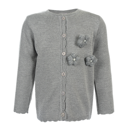 ژاکت دخترانه مدل گل خاکستری آیچیلک