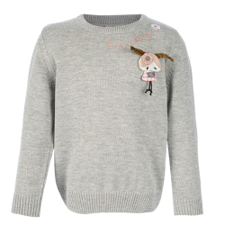 بافت دخترانه مدل عروسک طوسی آیچیلک