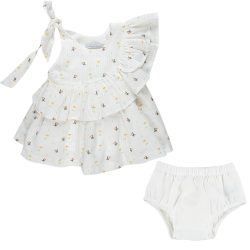 پیراهن و شورت دخترانه مدل مهمونی چین دار