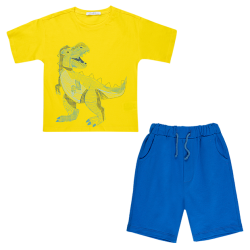 تیشرت و شلوارک پسرانه مدل دایناسور برجسته