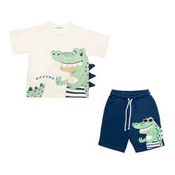تیشرت و شلوارک پسرانه مدل تمساح شیطون