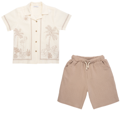 تیشرت و شلوارک پسرانه نخی مدل ساحلی 3