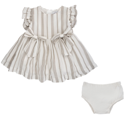 پیراهن و شورت دخترانه مدل پاپیون راه راه