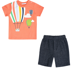 تیشرت و شلوارک پسرانه مدل بالن رنگین کمان