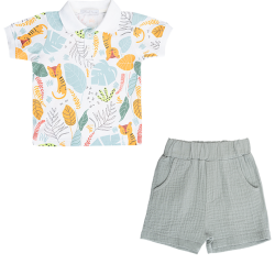 تیشرت و شلوارک پسرانه مدل ببر جنگل