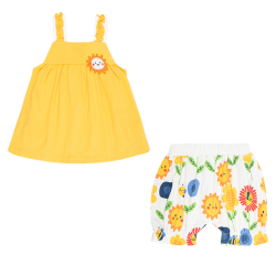تاپ و شلوارک دخترانه مدل happy sun