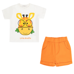 تیشرت و شلوارک پسرانه مدل زرافه باهوش