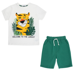 تیشرت و شلوارک پسرانه مدل ببر مغرور