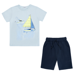 تیشرت وشلوارک پسرانه مدل قایق و بادبان