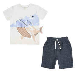 تیشرت و شلوارک پسرانه مدل نهنگ دریایی