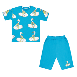 تیشرت و شلوارک دخترانه مدل خانم مرغابی