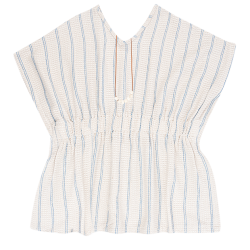 پانچو دخترانه مدل راه راه آبی