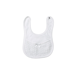 پیشبند نوزادی دخترانه مدل سفید ساده