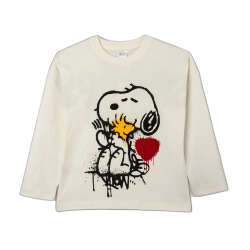 بلوزدخترانه مدل سفید اسنوپی تنها2