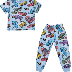 تیشرت و شلوار پسرانه مدل ماشین آبی