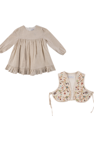 جلیقه و پیراهن دخترانه مدل یاس سلطان 2