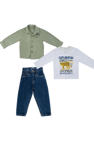 سه تیکه پسرانه مدل جین جنگلبان 2