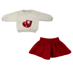 بلوز و دامن دخترانه مدل هدیه کریسمس 2