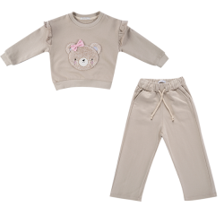 بلوز و شلوار دخترانه مدل خرس تدی و پاپیون