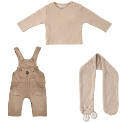 بلوز و رامپر پسرانه مدل خرس قهوه ای