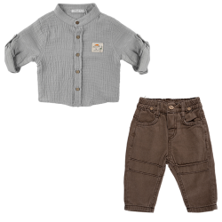 شومیز و شلوار پسرانه مدل جنگل آبی