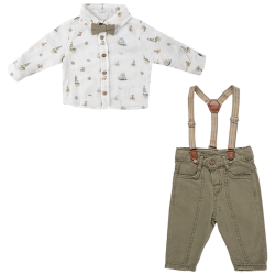 شومیز و شلوار پسرانه مدل کشتی سبز