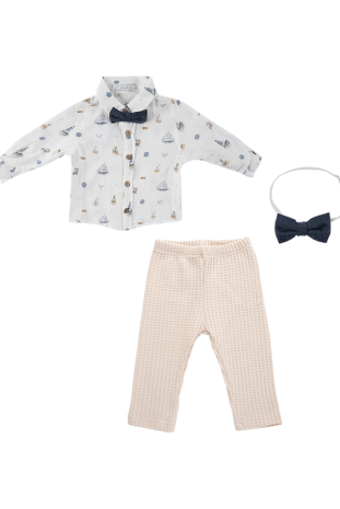 شومیز و شلوار پسرانه مدل کشتی آبی