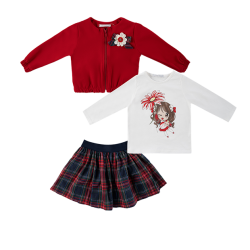 سه تیکه دخترانه مدل گل قرمز