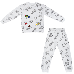 بلوز و شلوار راحتی پسرانه مدل سفید و مشکی