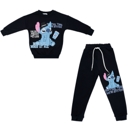 بلوز و شلوار راحتی پسرانه مدل استیچ مشکی